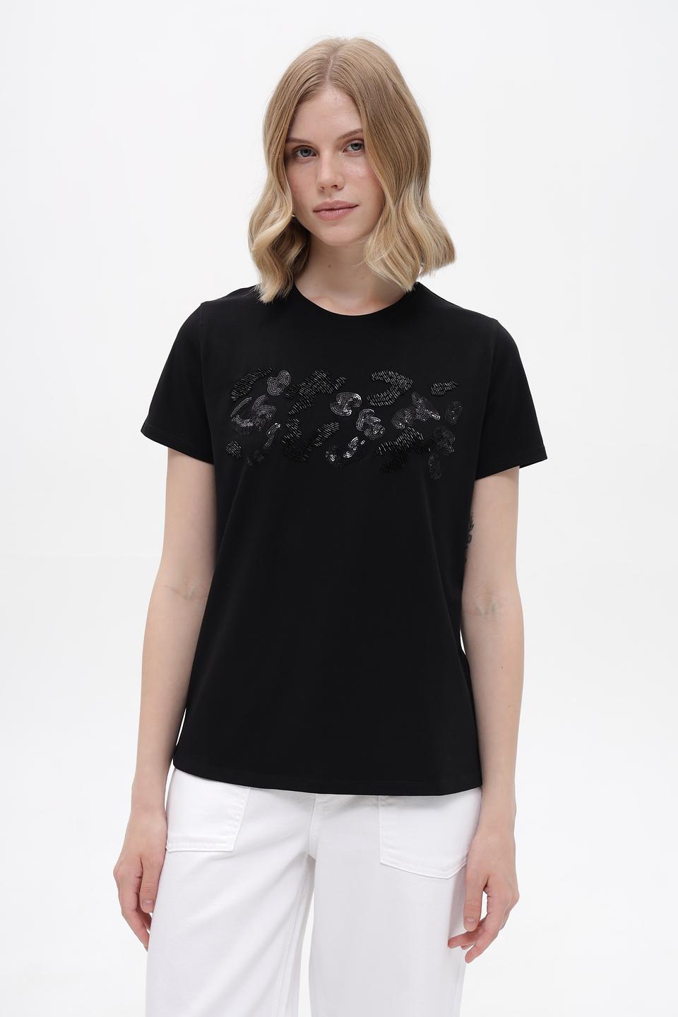 Футболка Taifun с декором чёрная