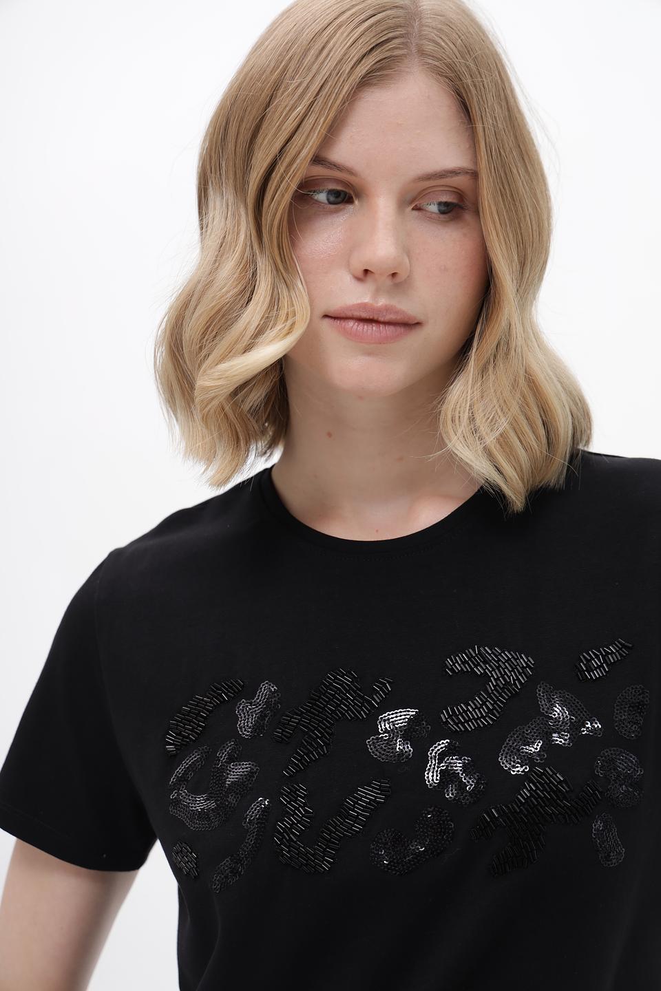 Футболка Taifun с декором чёрная