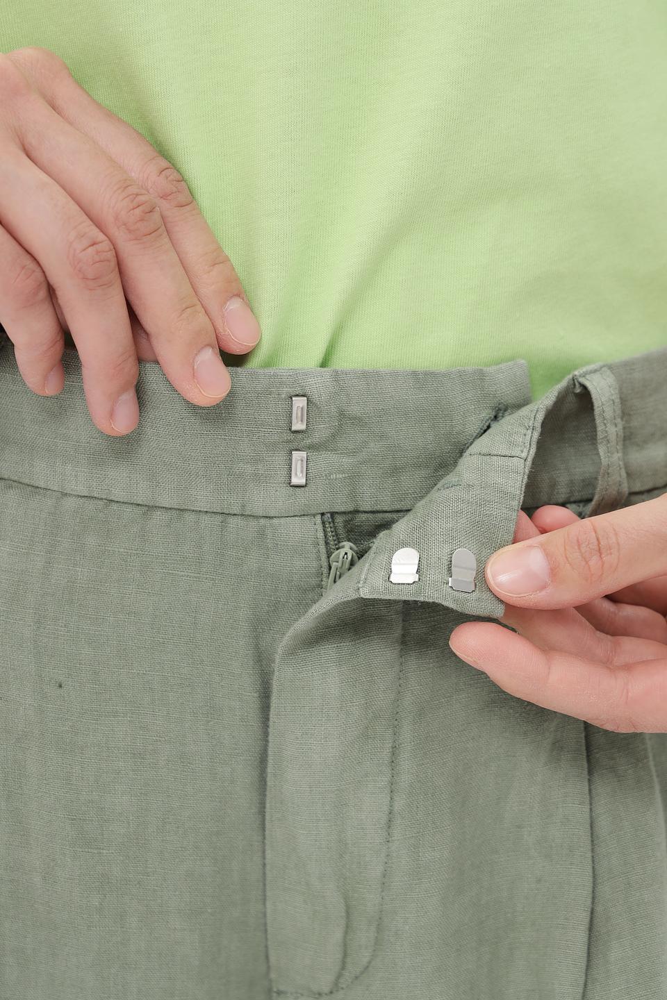 Шорты Oui из льна хаки