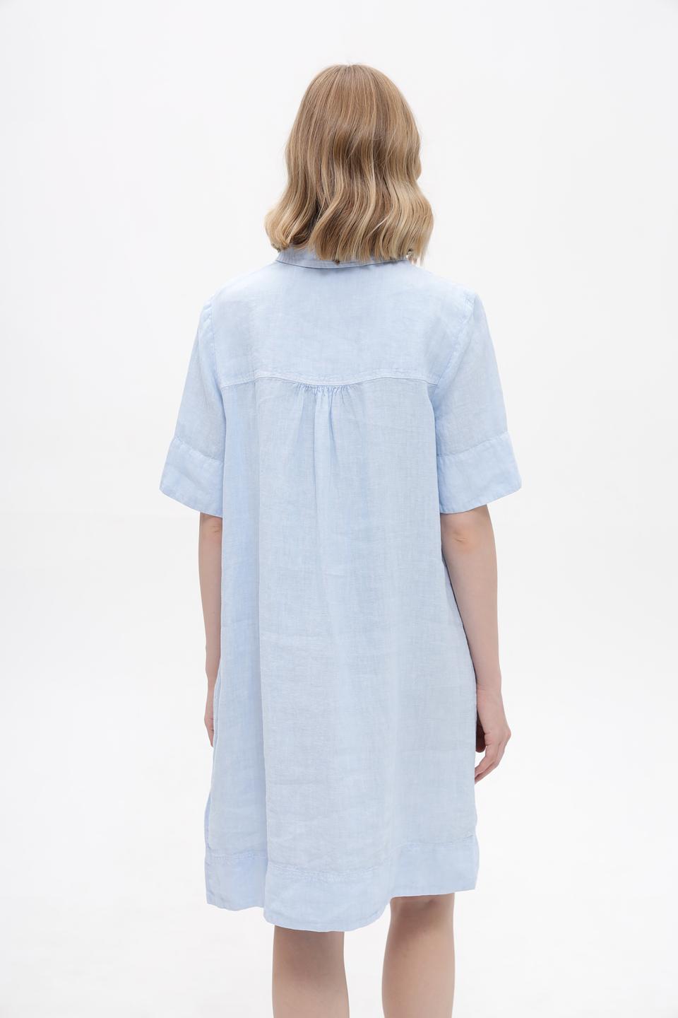 Платье рубашка Oui голубое