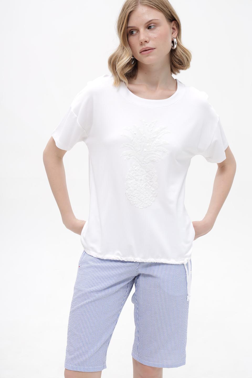 Футболка Bianca с ананасом белый