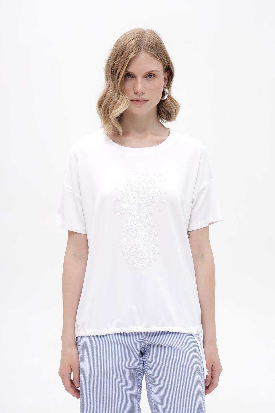 Футболка Bianca с ананасом белый