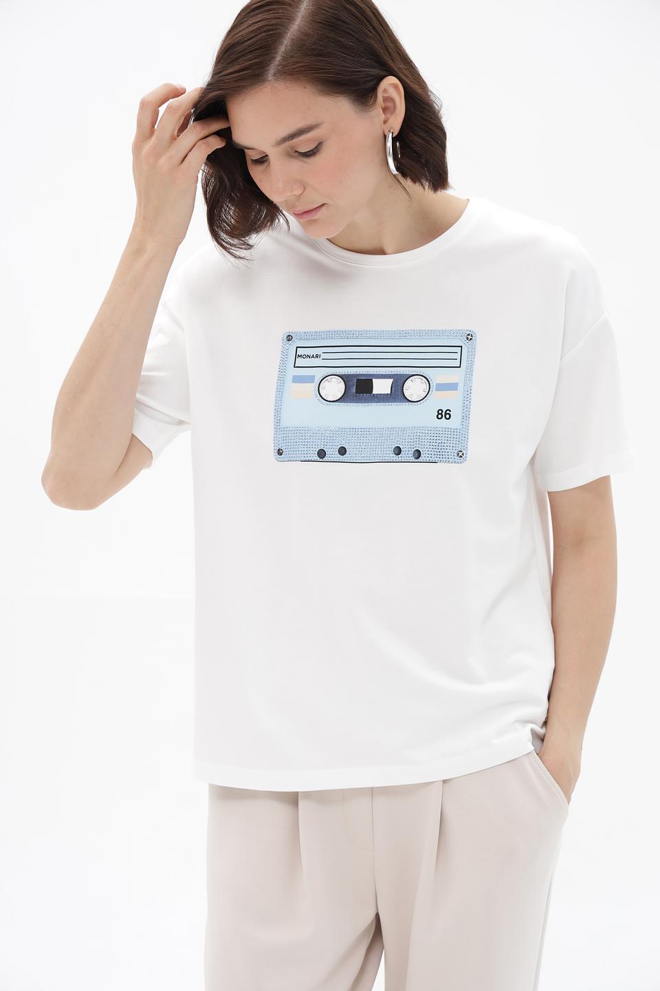Футболка Monari с принтом кассеты