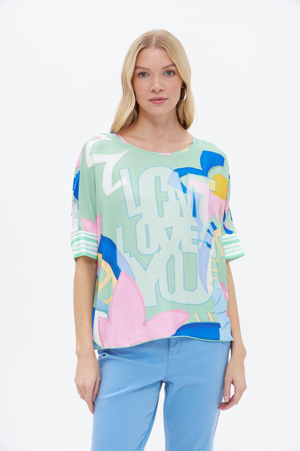 Блузка Lecomte с принтом 'I Love You'