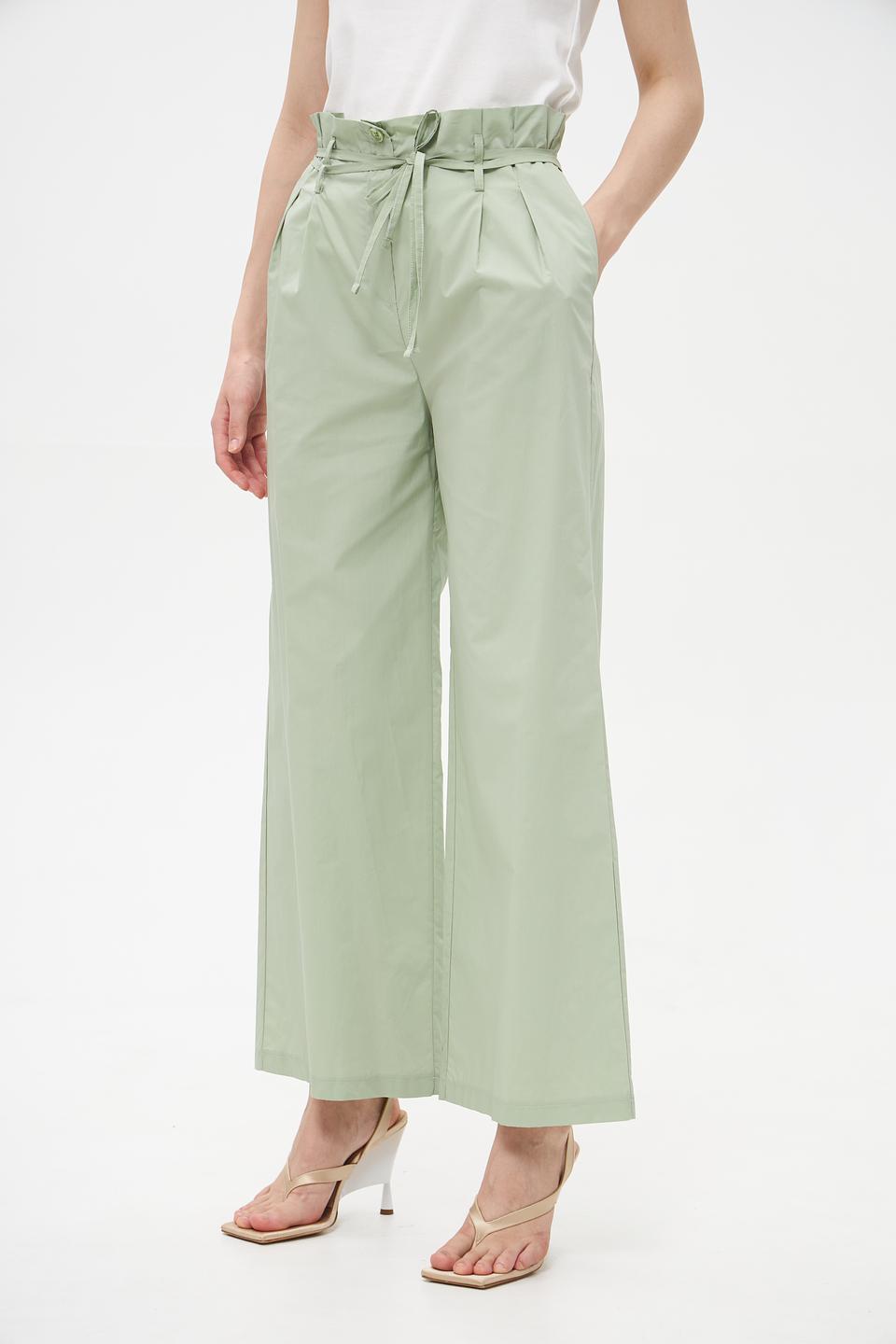 Брюки Croche с поясом мятного цвета
