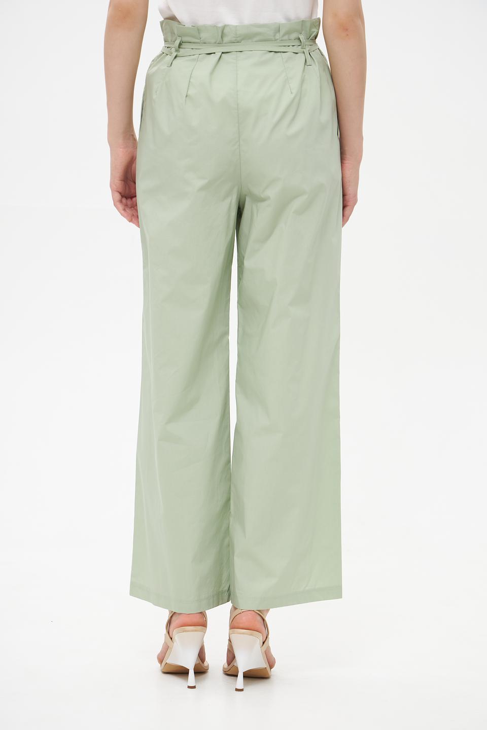 Брюки Croche с поясом мятного цвета