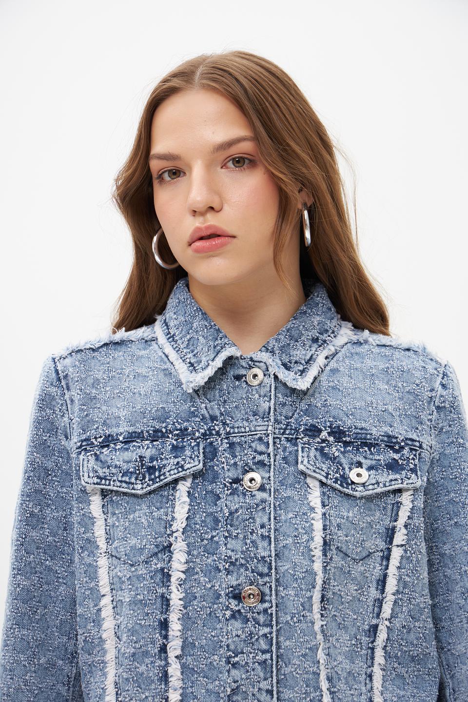 Джинсовая куртка Marc Aurel с бахромой