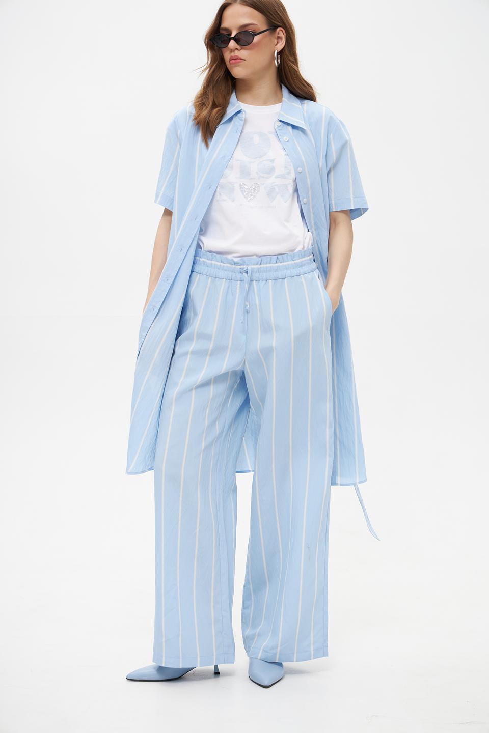 Платье Marc Aurel в полоску голубое