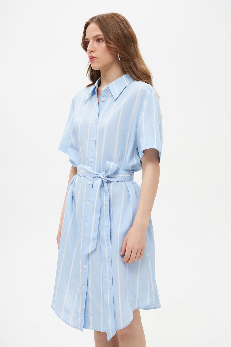 Платье Marc Aurel в полоску голубое