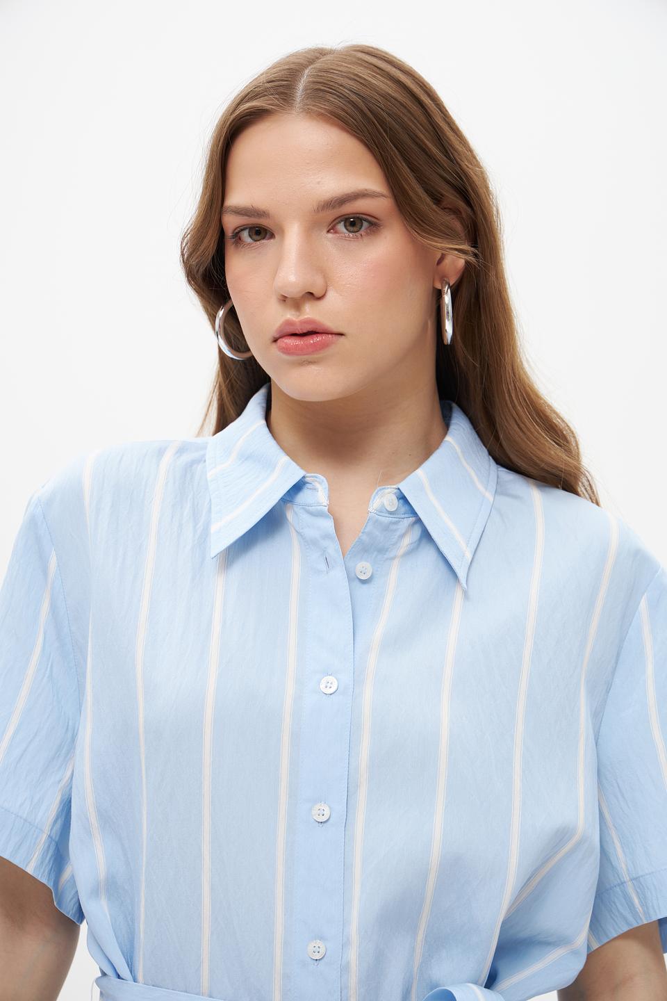 Платье Marc Aurel в полоску голубое