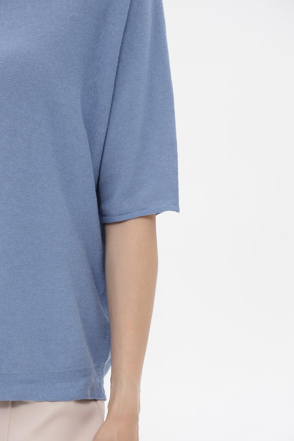 Пуловер Oui голубой с завязками