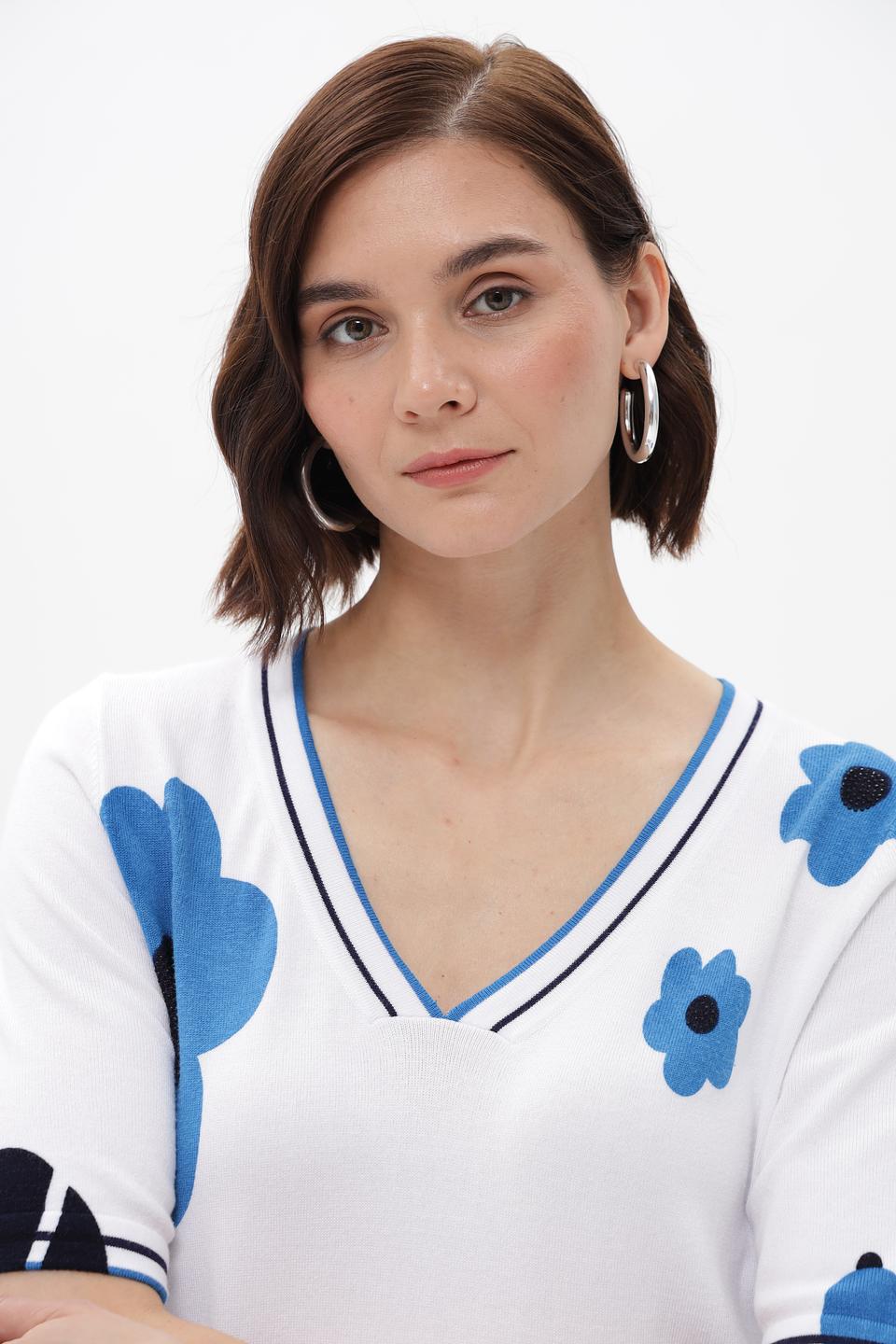 Пуловер Passioni с цветочным принтом