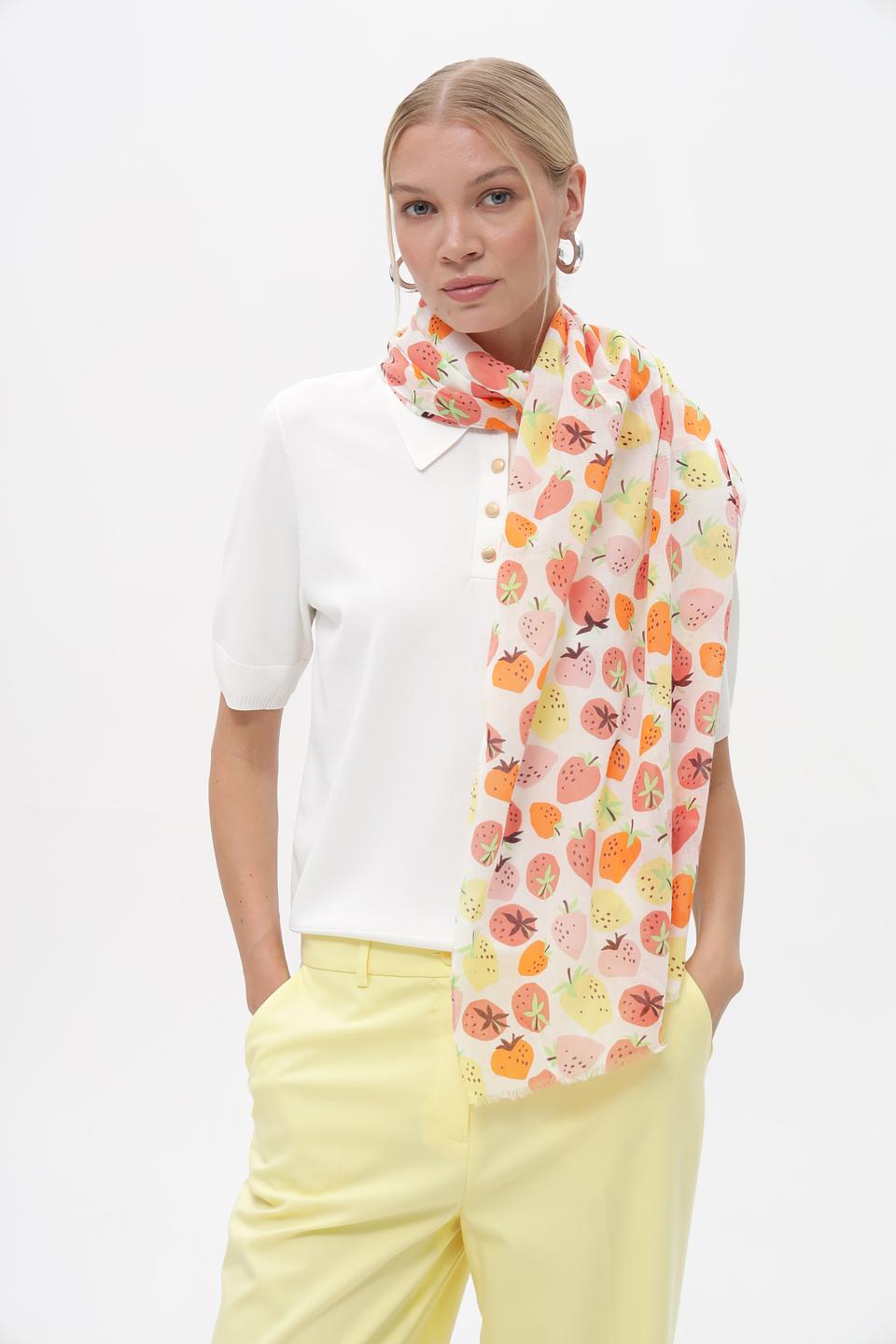 Шарф Fraas с фруктовым принтом