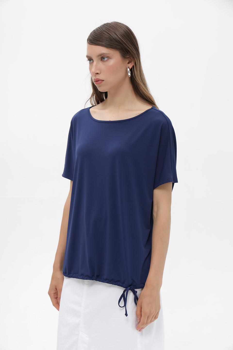 Блуза Miss Lagotte с завязками синяя