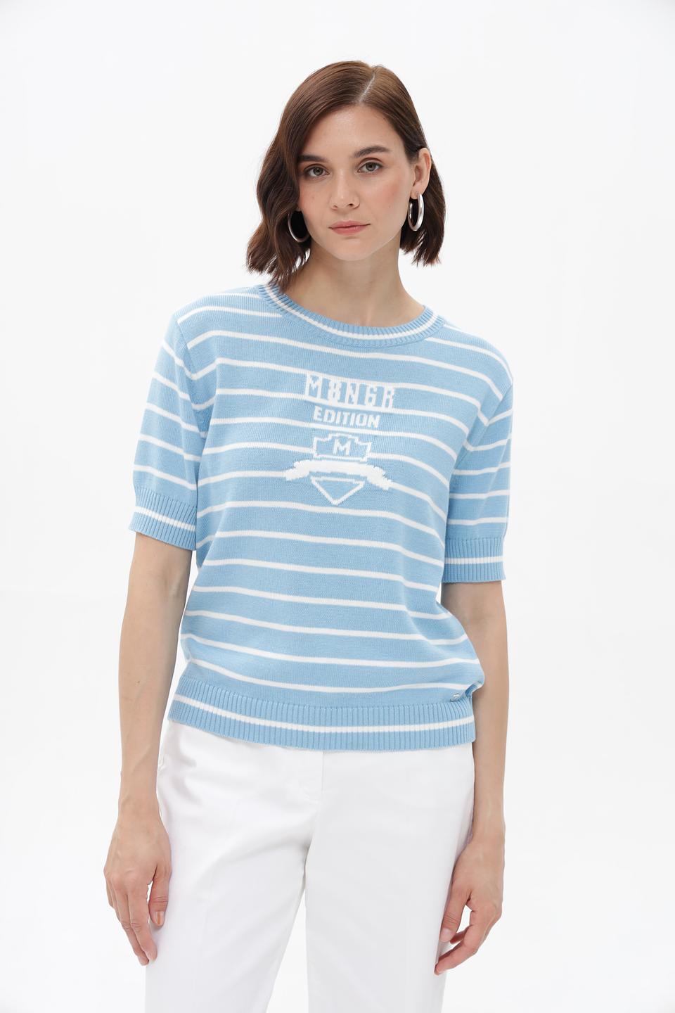 Пуловер Monari в полоску голубой