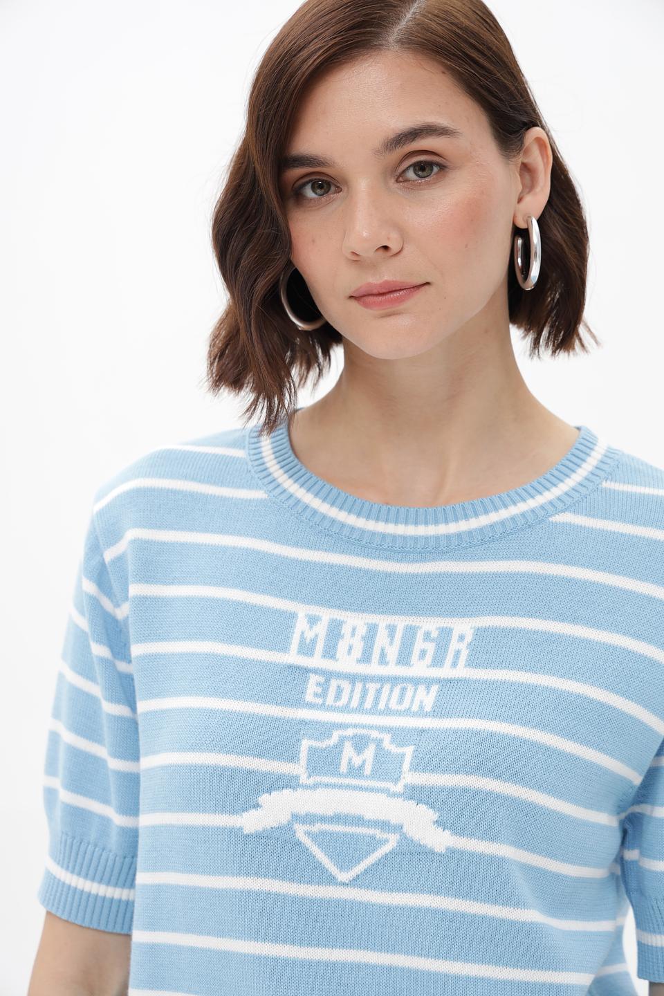 Пуловер Monari в полоску голубой
