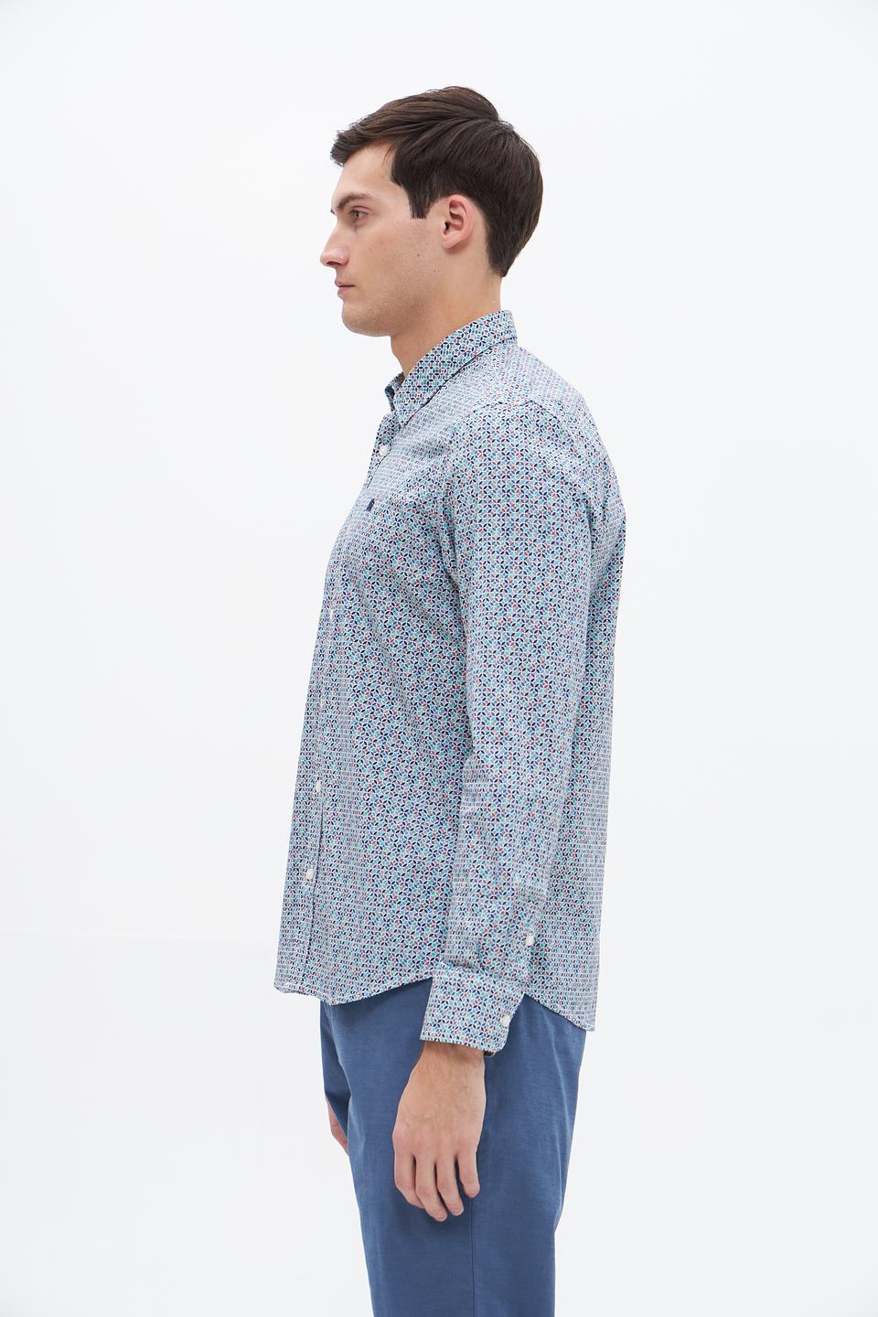 Рубашка Lerros с принтом голубой