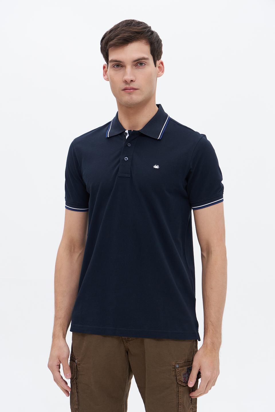 Поло Granchio мужское тёмно-синее с полоской
