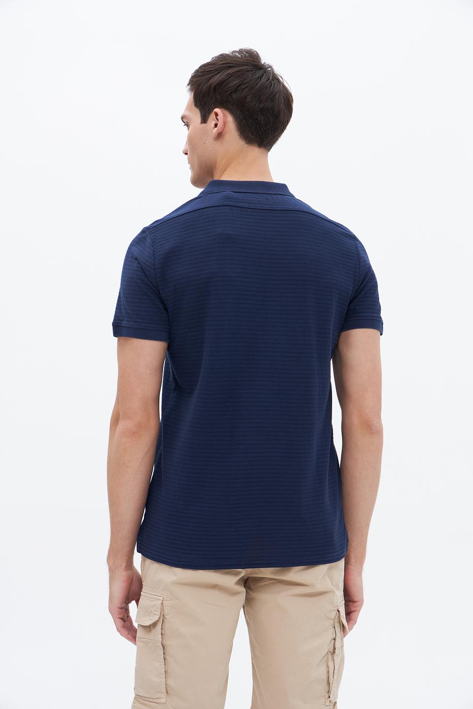 Поло Time Zone мужское тёмно-синее