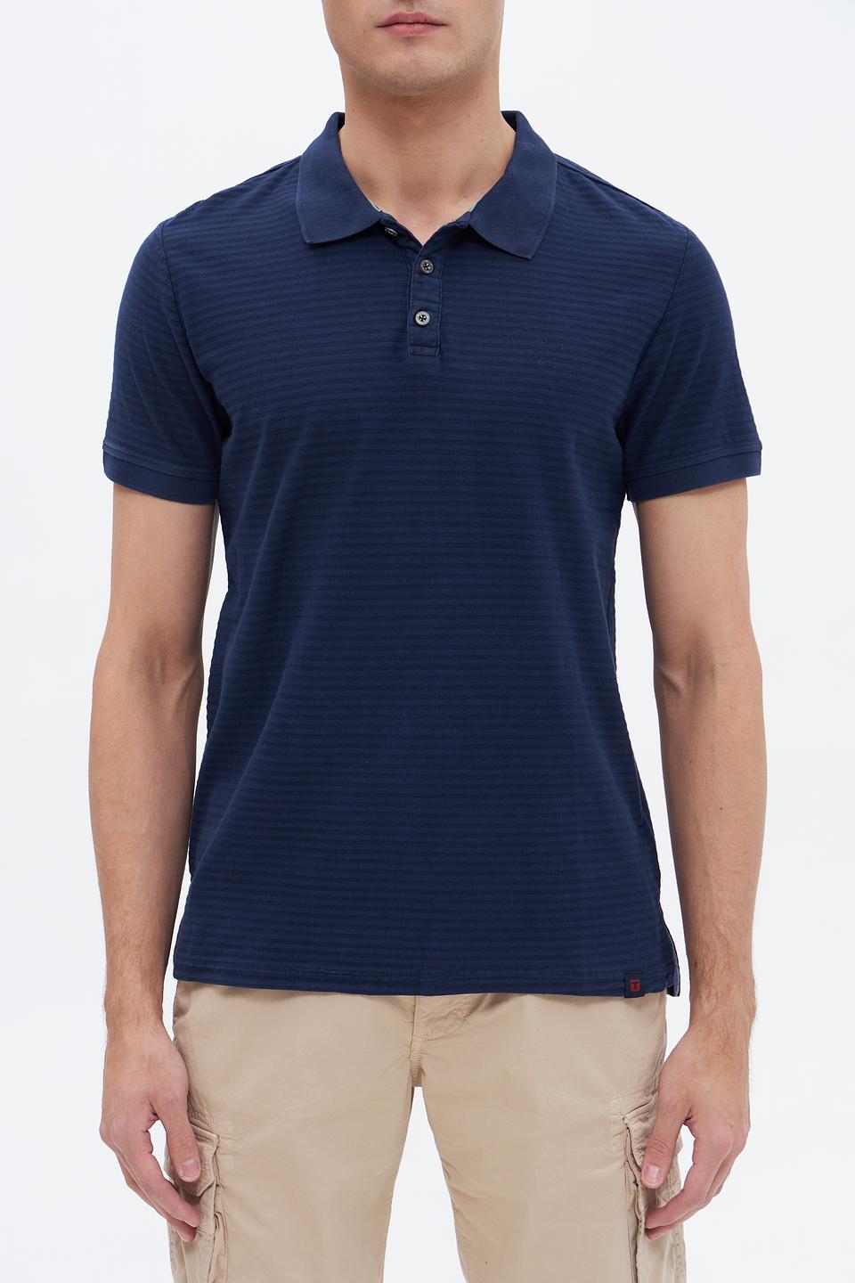 Поло Time Zone мужское тёмно-синее