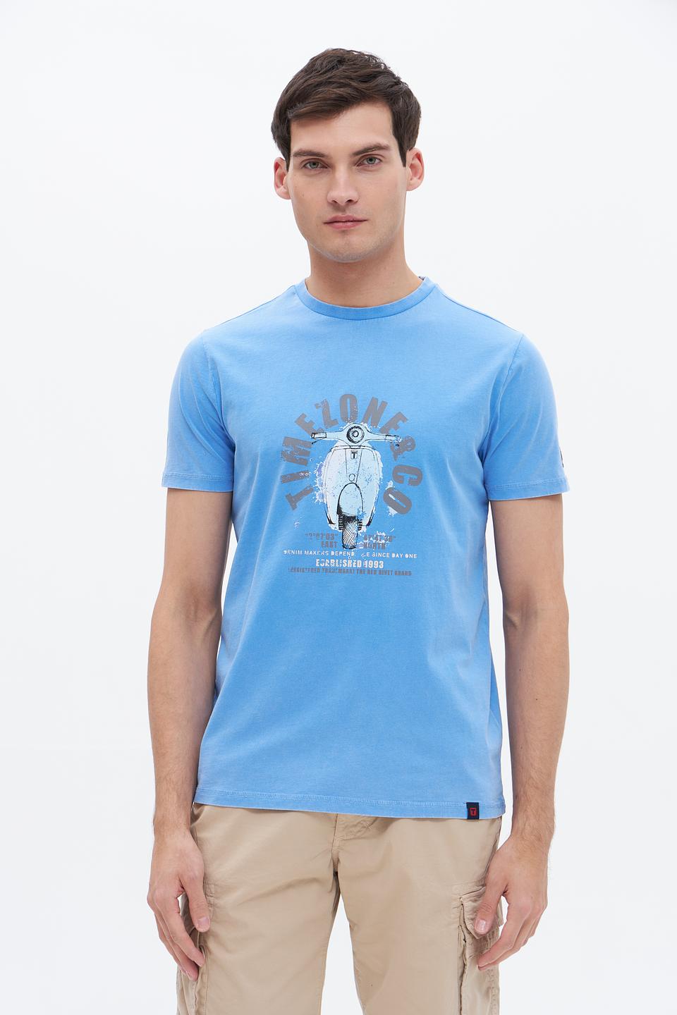 Футболка Time Zone с принтом голубая