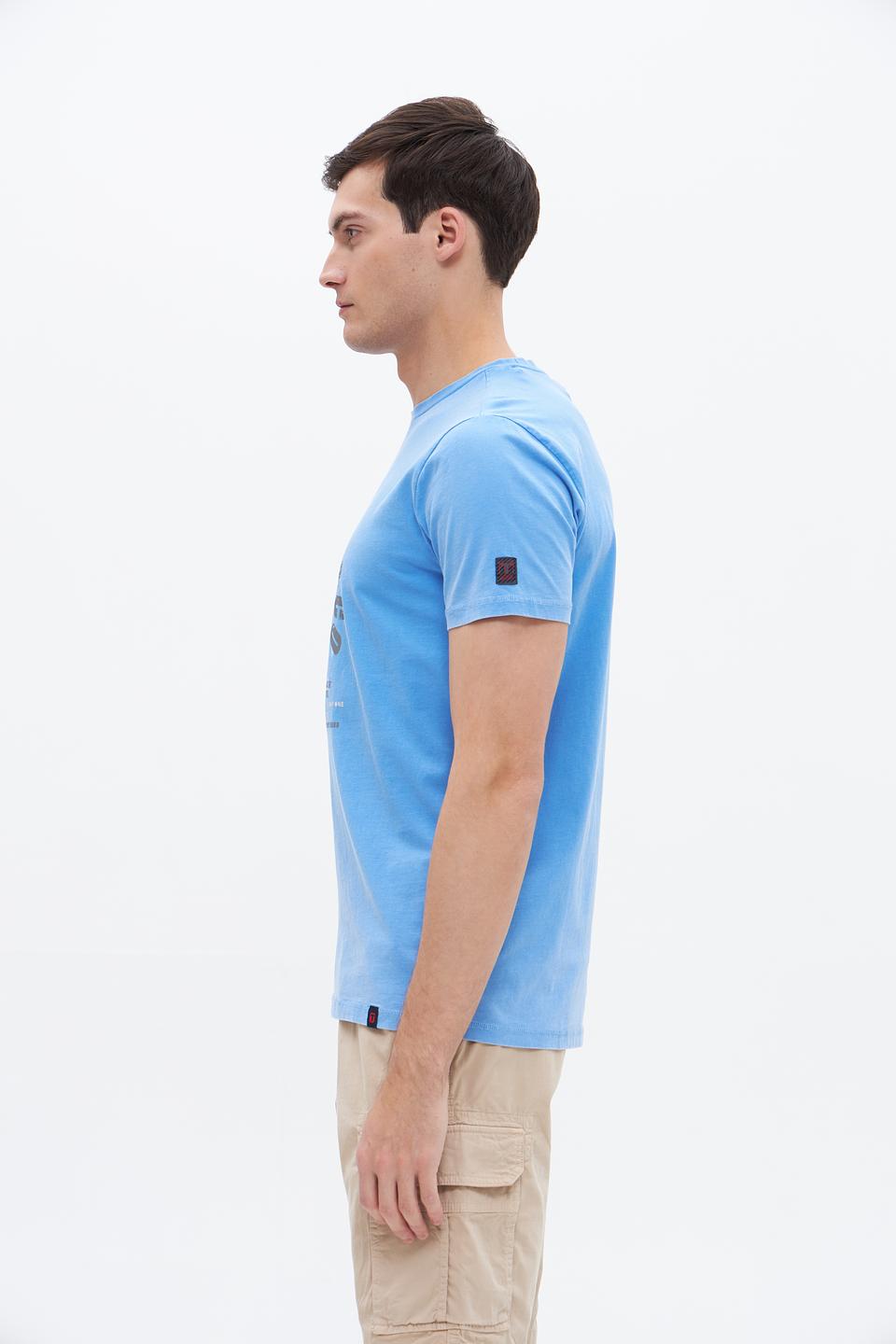 Футболка Time Zone с принтом голубая