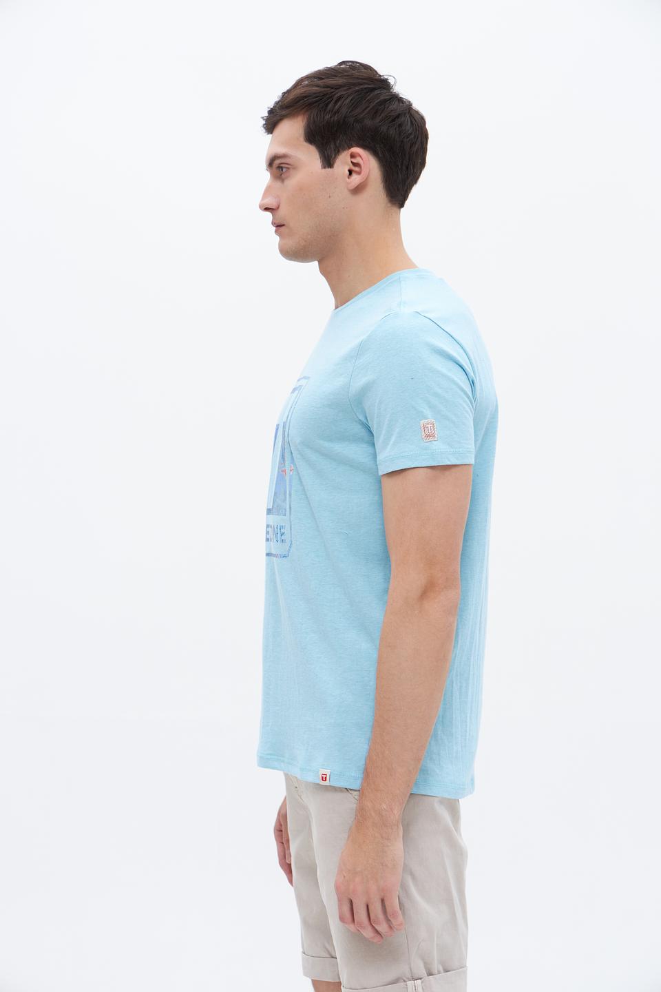 Футболка Time Zone с принтом голубая