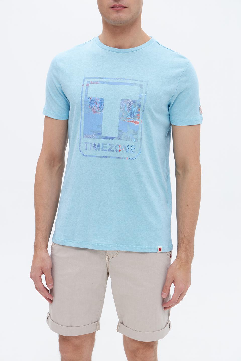 Футболка Time Zone с принтом голубая