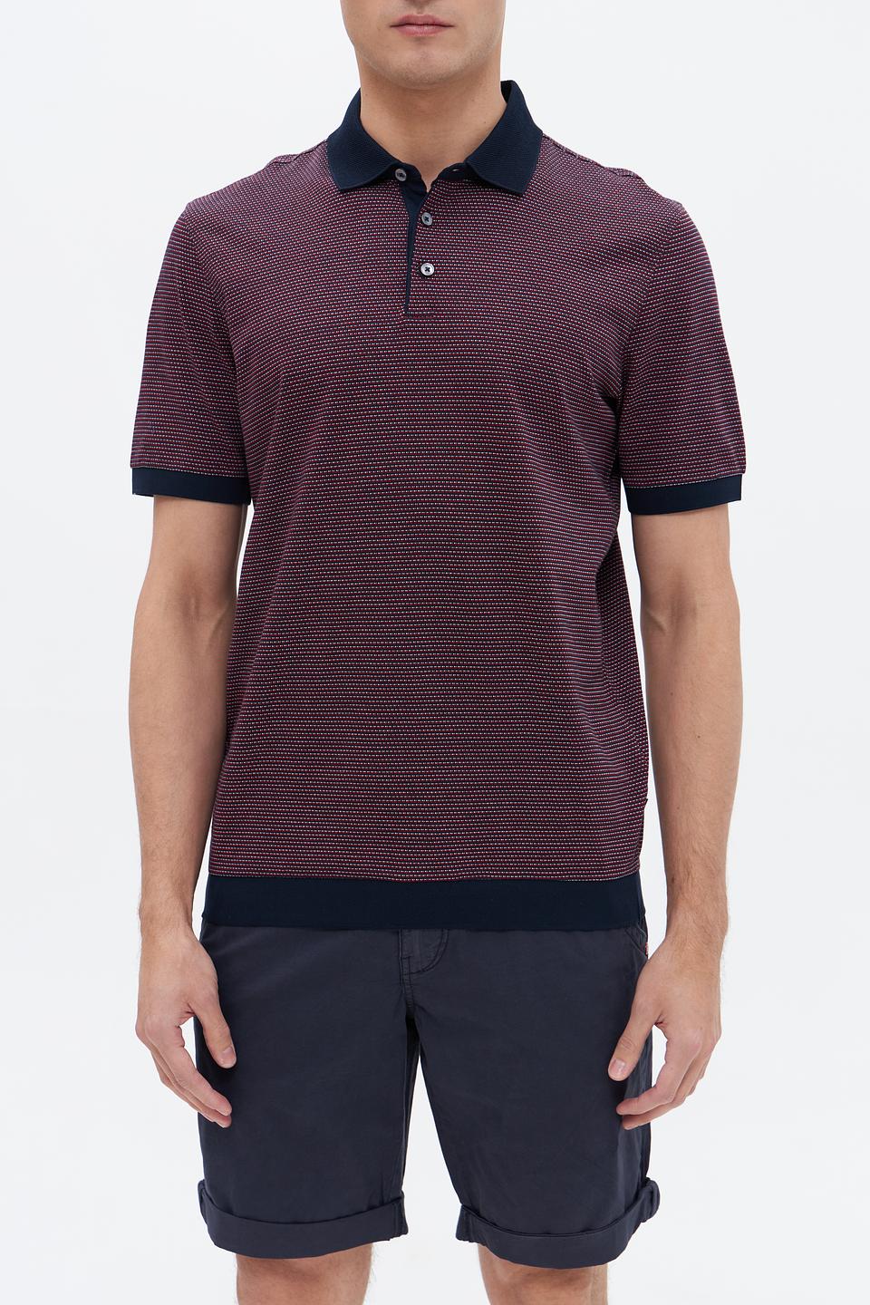 Поло Bugatti в полоску бордовый