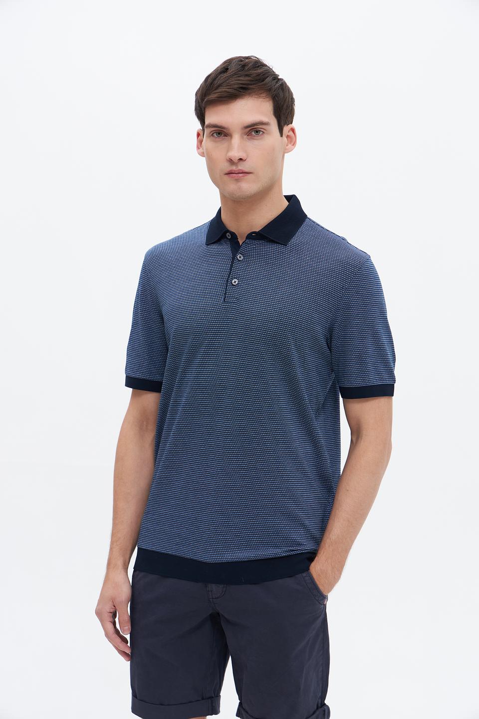 Поло Bugatti в полоску синий