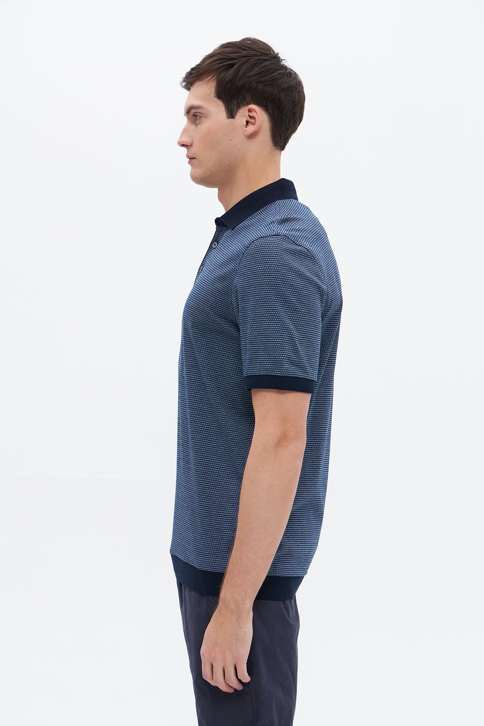 Поло Bugatti в полоску синий