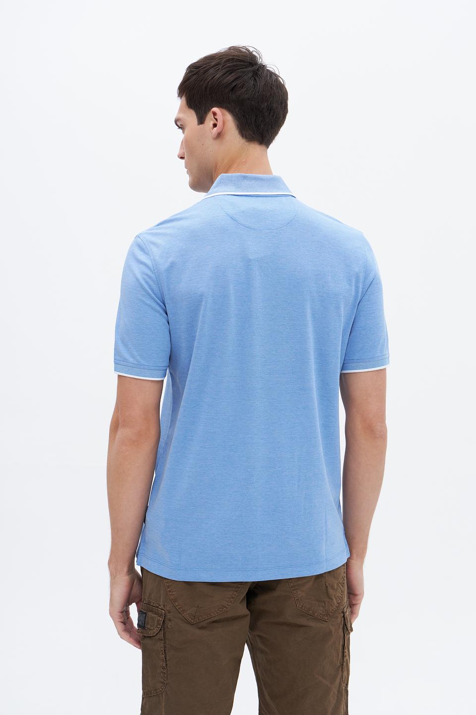 Поло Bugatti голубое с отделкой