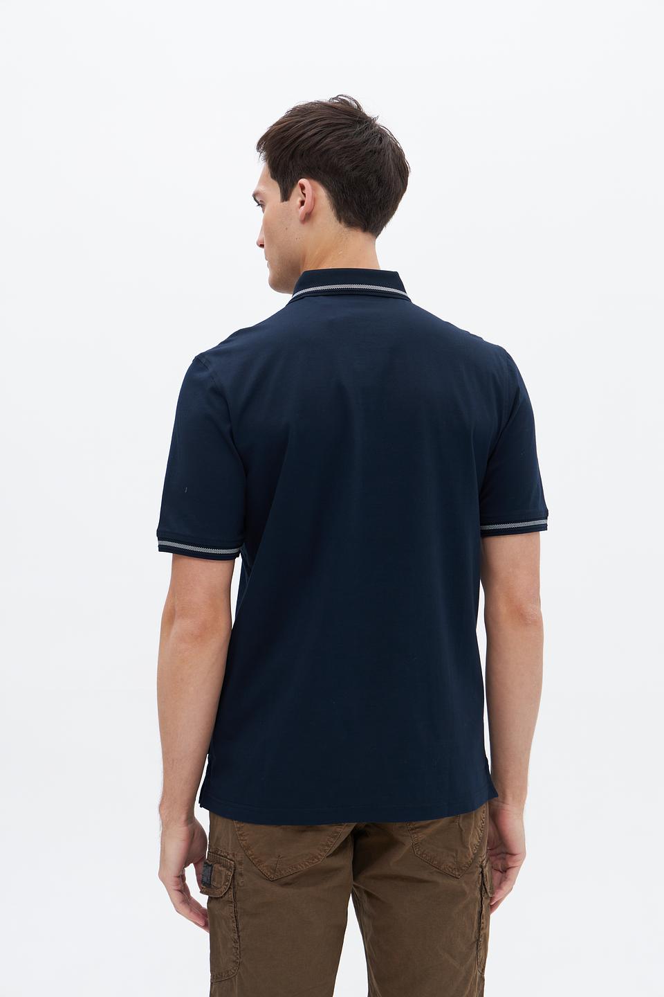 Поло Bugatti темно-синее с полоской