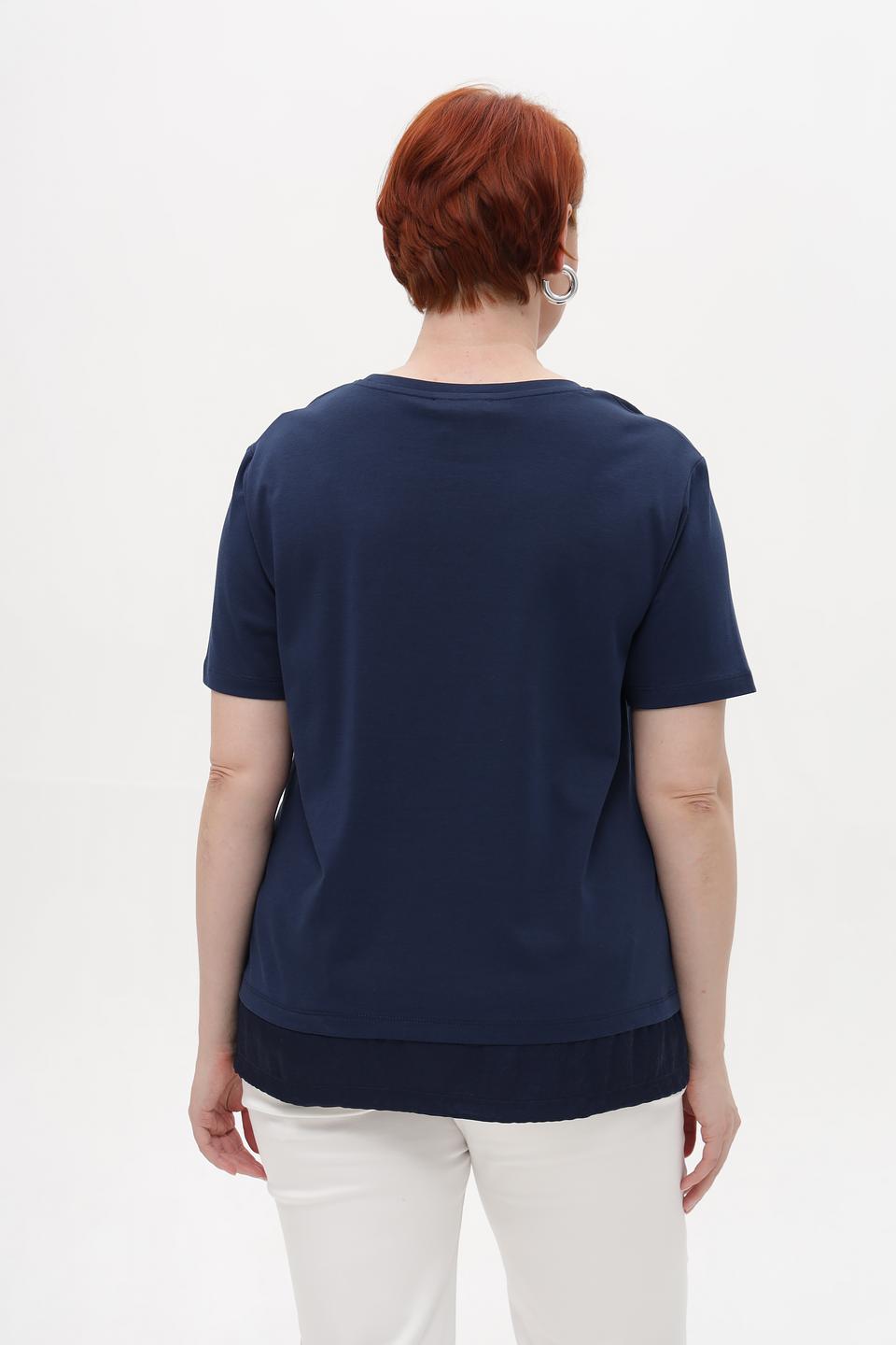 Блуза Margittes с карманом темно-синяя