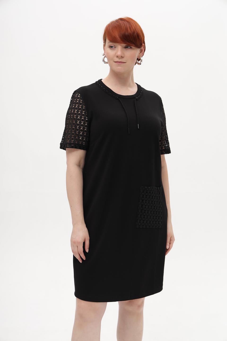 Платье Barbara Lebek черное с кружевом