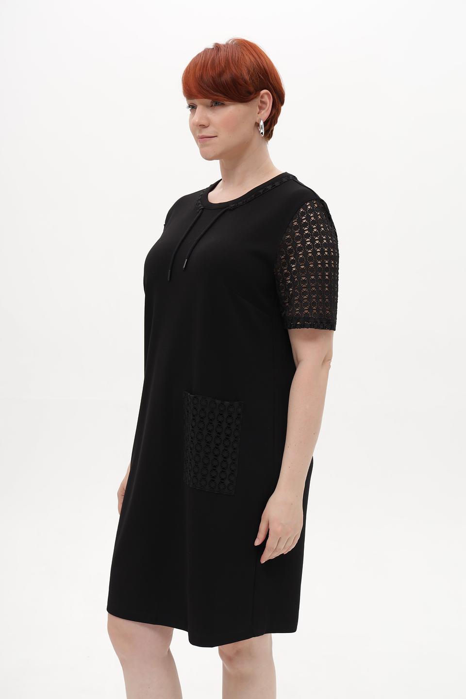 Платье Barbara Lebek черное с кружевом