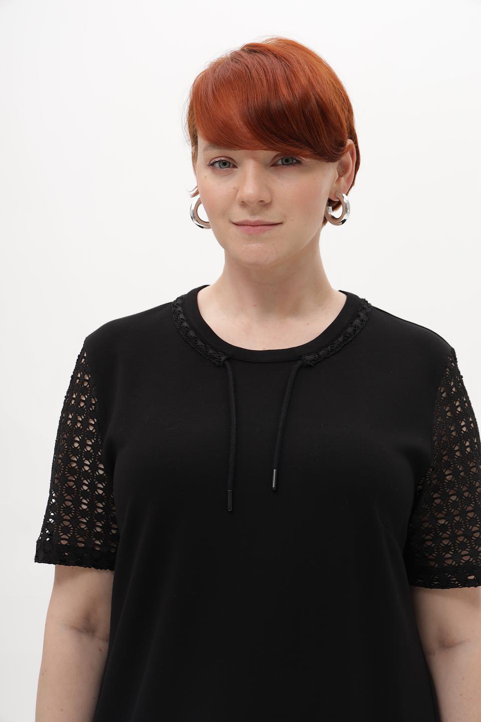 Платье Barbara Lebek черное с кружевом