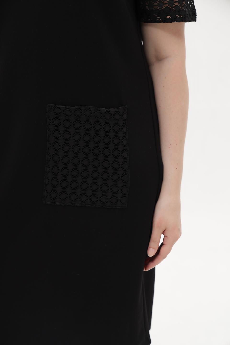 Платье Barbara Lebek черное с кружевом