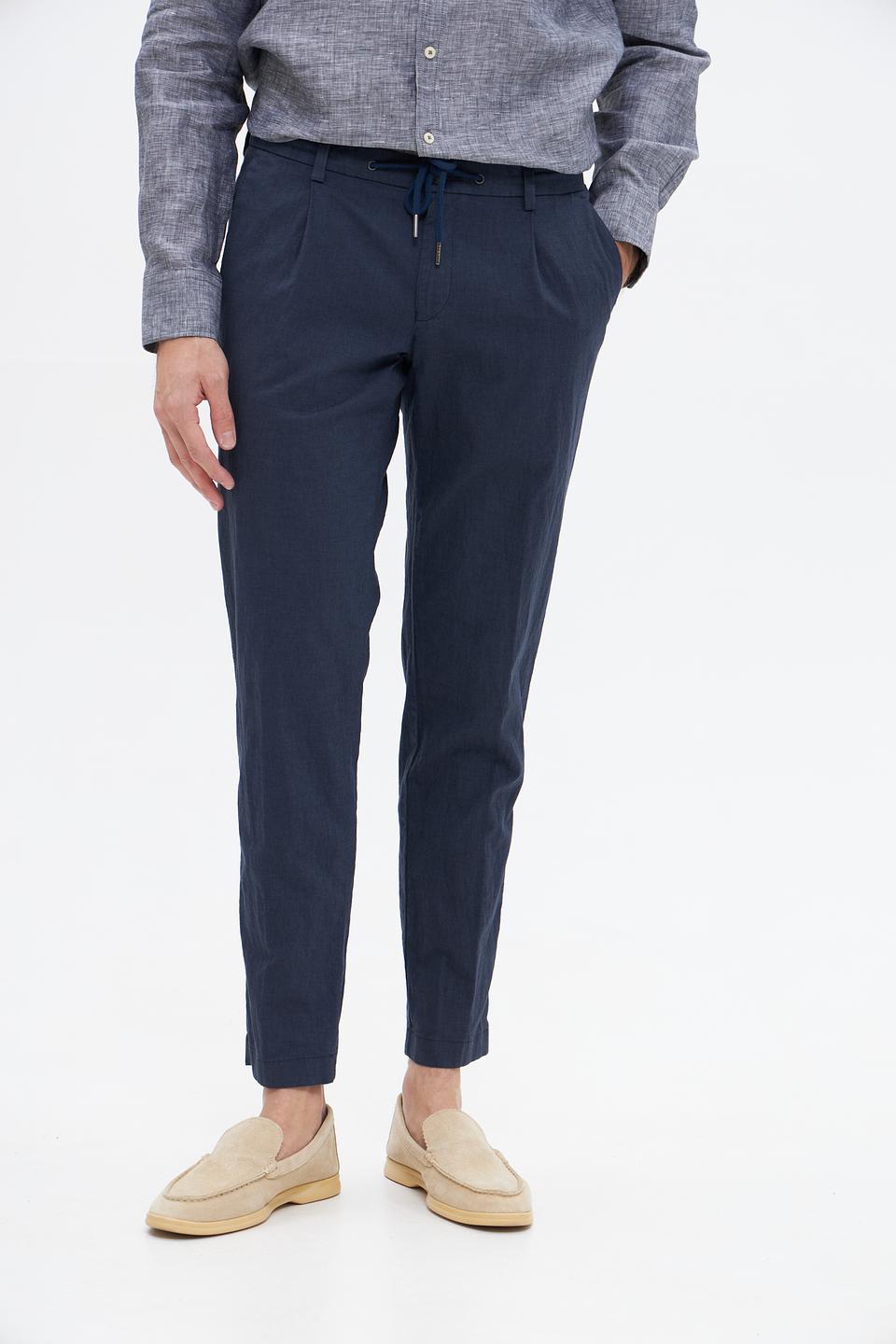 Брюки Bugatti темно-синие с завязками