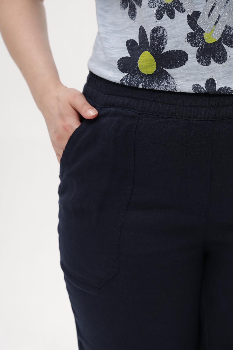 Брюки Lebek из льна тёмно-синие