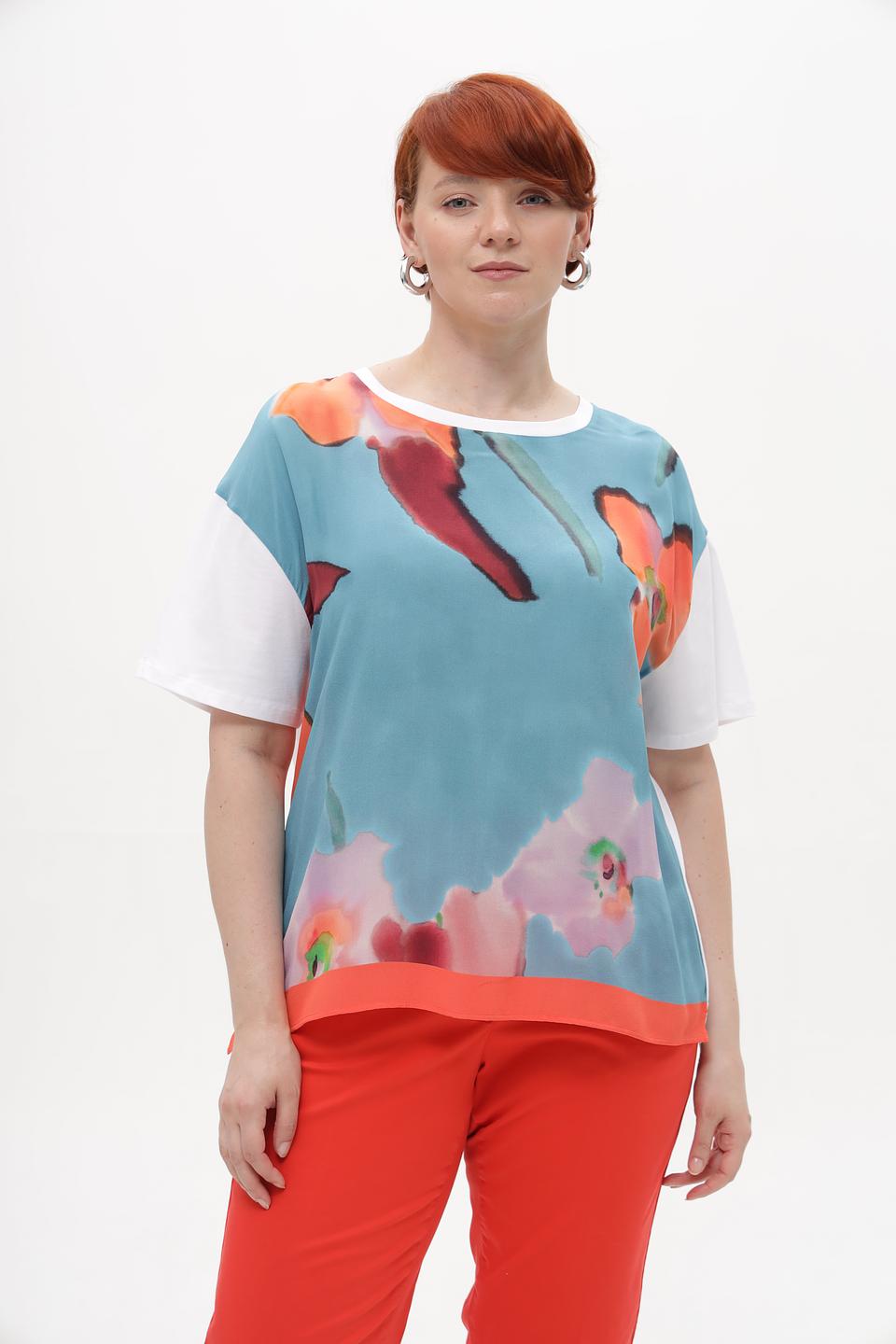 Футболка Luisa Cerano с цветочным принтом