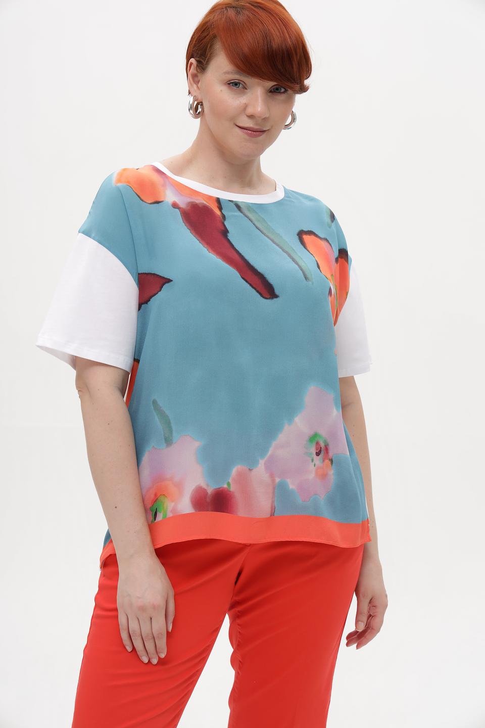 Футболка Luisa Cerano с цветочным принтом