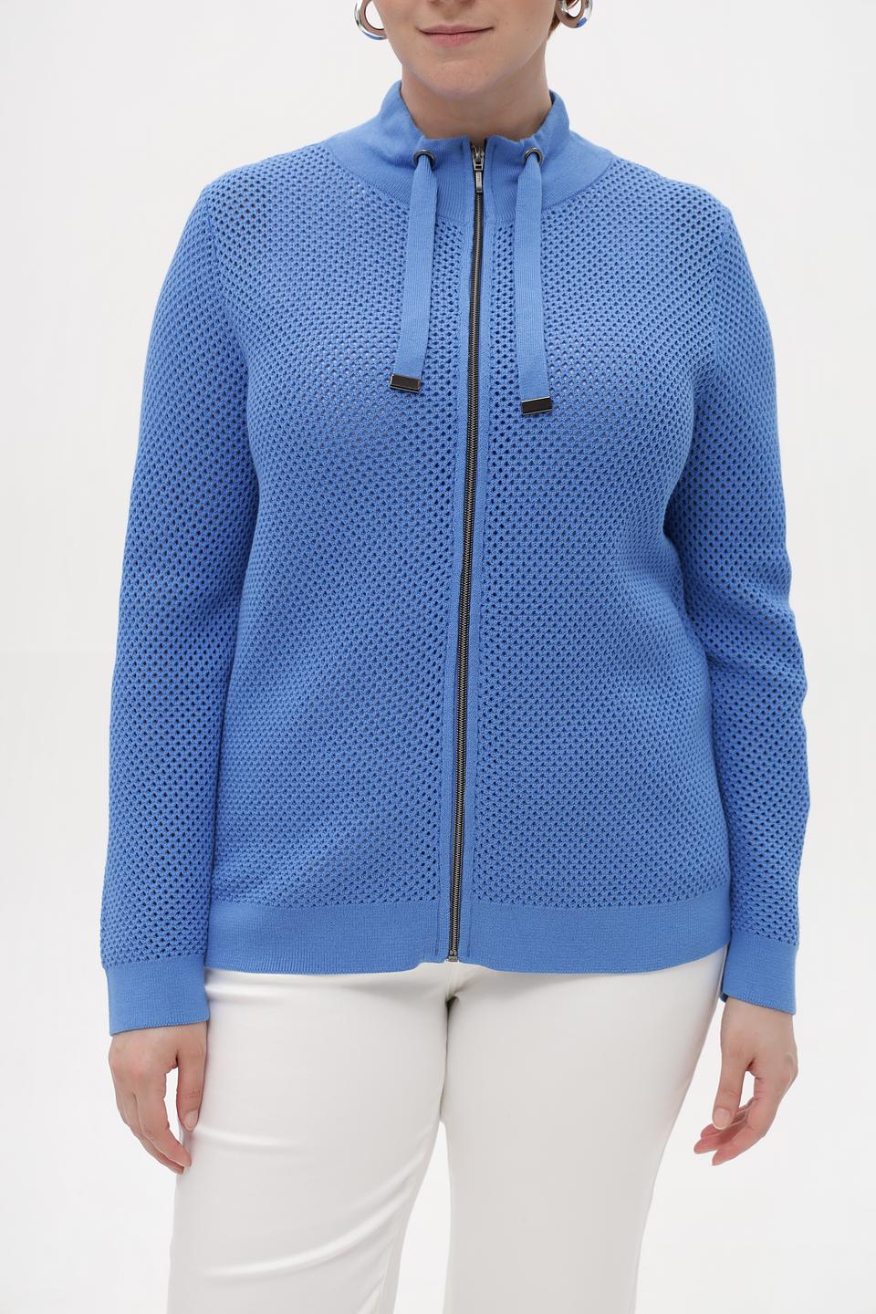 Жакет Lebek с перфорацией голубой