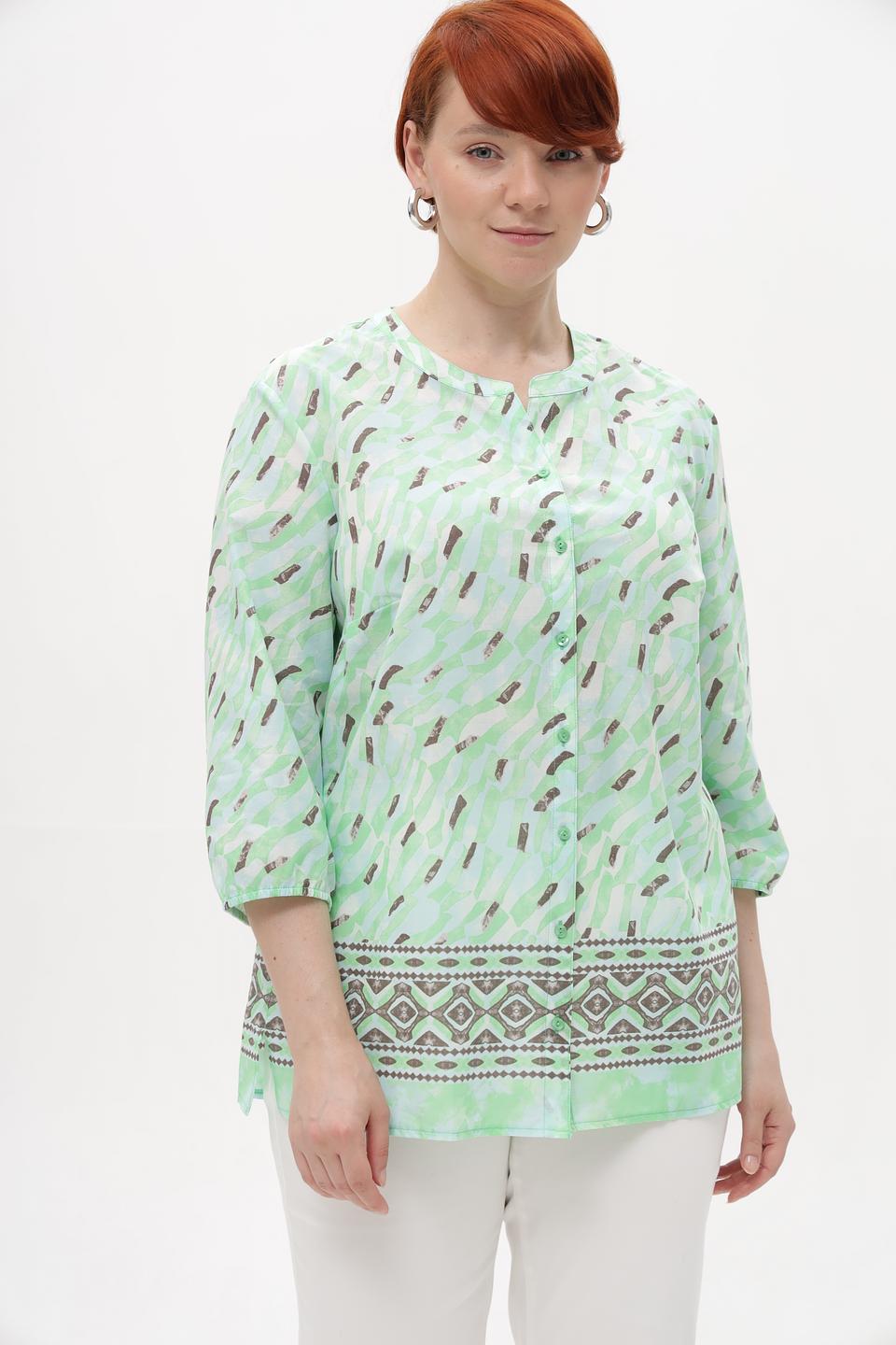 Блузка Lebek с принтом мятного цвета