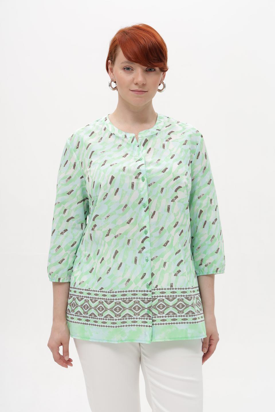 Блузка Lebek с принтом мятного цвета