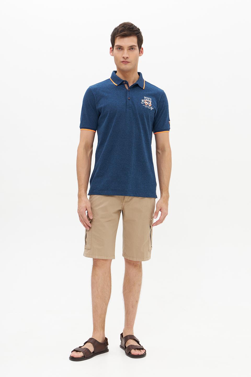 Поло Monte Carlo с логотипом синее