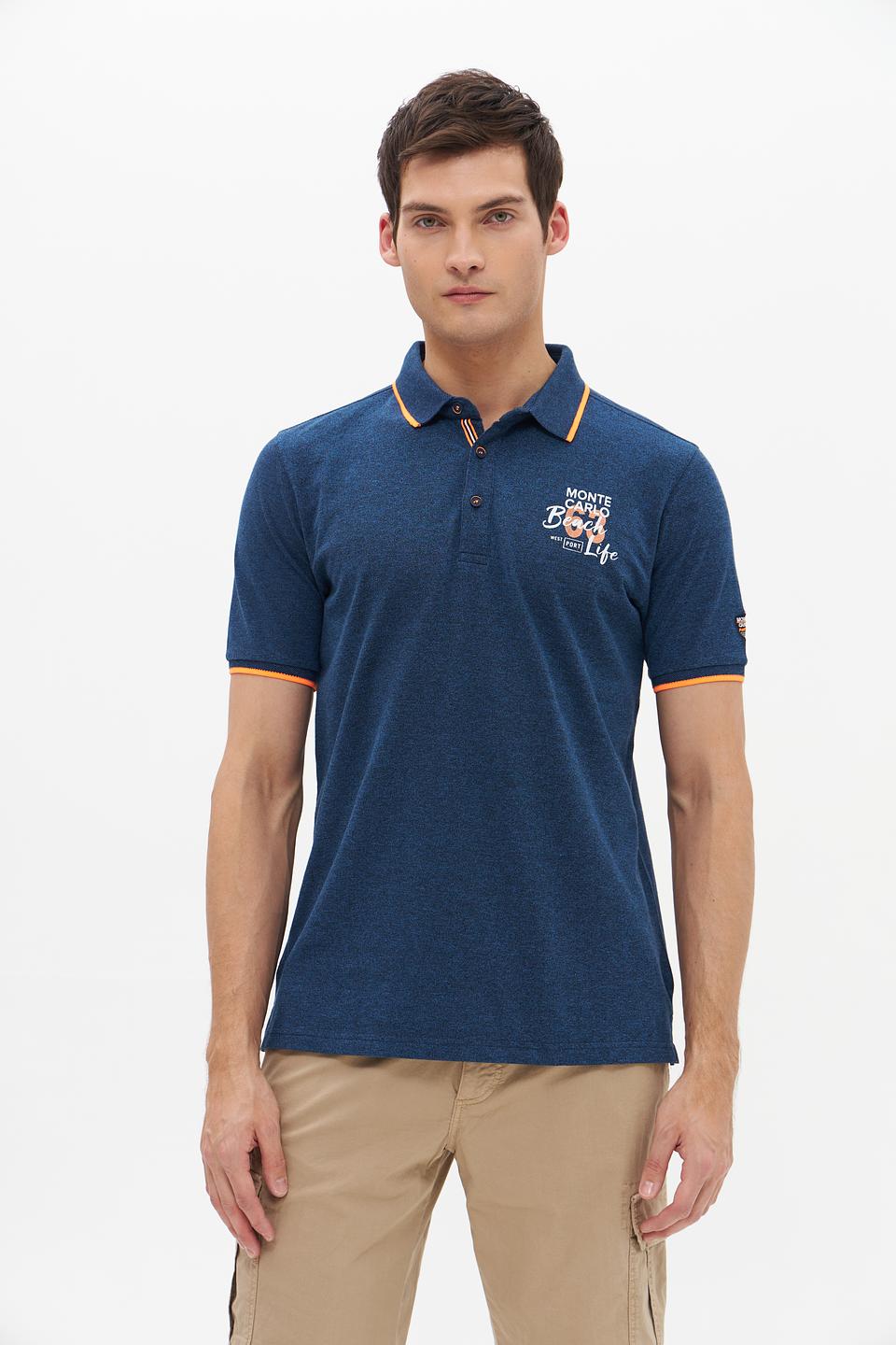Поло Monte Carlo с логотипом синее