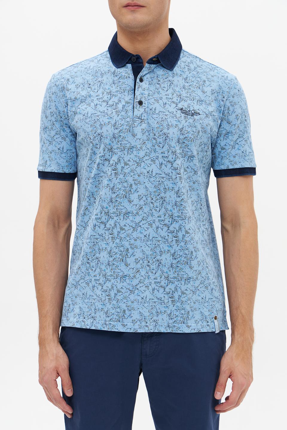 Поло Monte Carlo с принтом голубой
