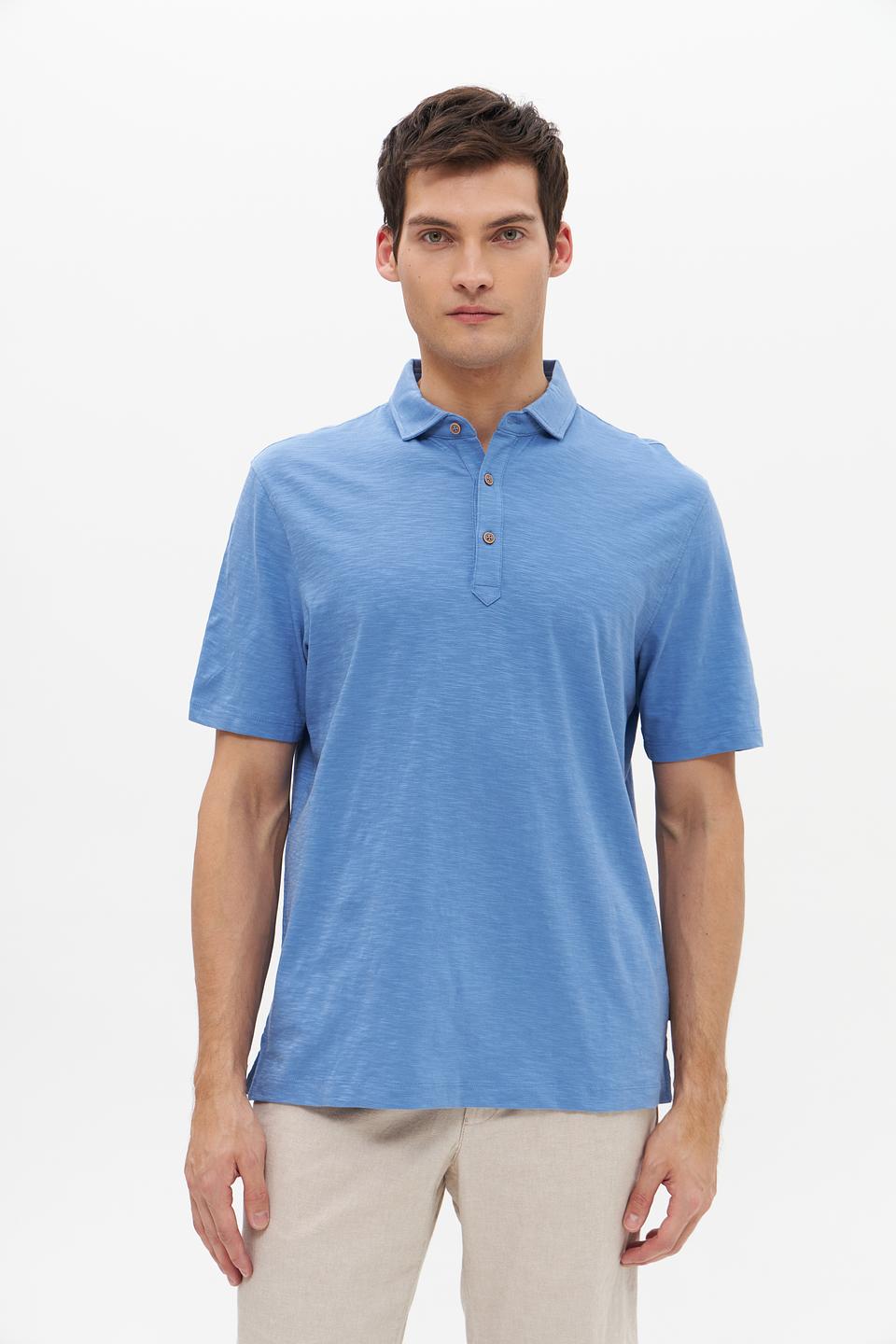 Поло Bugatti мужское голубое