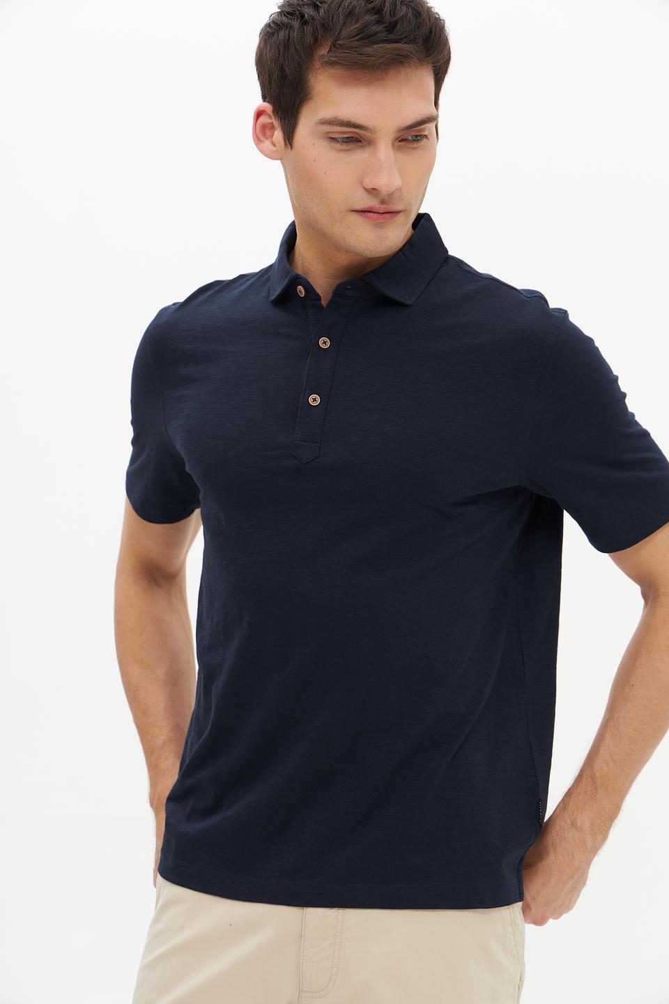 Поло Bugatti темно-синее